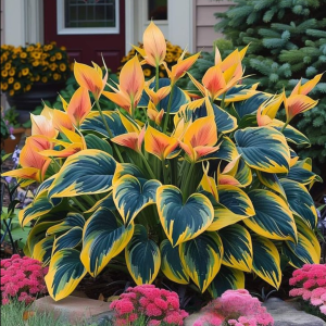 Хоста Флейм Данс купить по цене от 650р. в интернет-магазине «Посадика» с доставкой почтой в в Колпиное и по всей России – [изображение №1].